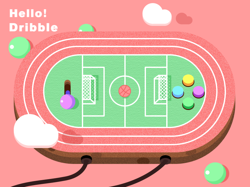 Hello ! Dribble football field hello dribble