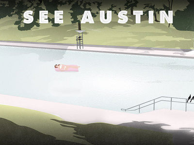 Barton Springs austin national park park poster