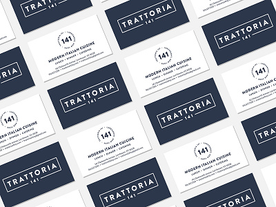 Business Cards – Trattoria 141 brand design brand identity branding business cards graphic design logo logo design print design restaurant branding stationery design sub mark typography