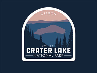 Crater Lake crater lake national park oregon patch retro sticker vintage