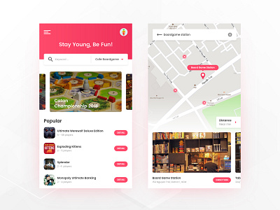 Boardgame & Cafe - Location Finder app boardgame cafe catan finder game location map
