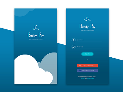 Buddy Pay app banking dribbleshot login ui ux