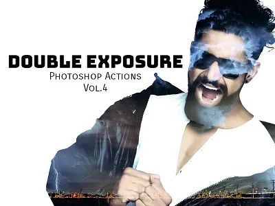 Double Exposure Photoshop Actions V4 ane blend blending bw double effect exposure exposures gradient hipster mac
