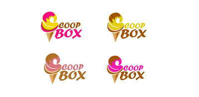 Scoop Box icecream logo design illustrator