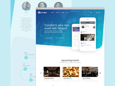 Wrapo - Website Landing Screen apppromotion banner eventapp eventmanagement fahaddesigns landing mobileapp promotionalwebsite ui ux wrapo