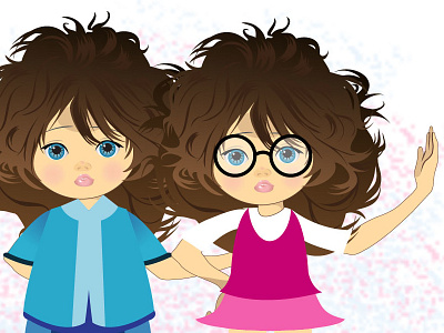 Twin Girls Illustration character illustration girl girl character girl vector illustration illustration drawing illustrator vector art portfolio vector vector art