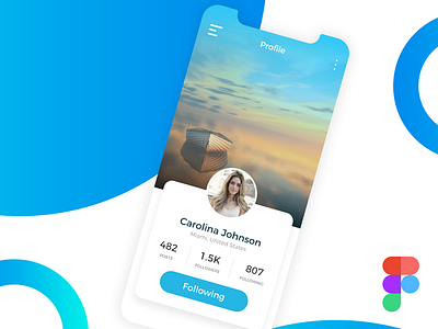 Profile Page in Figma figma flat free gradient ios mobile profile