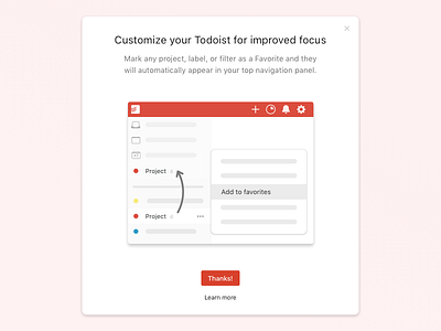 Todoist Favorites on Desktop app feature icon todo web