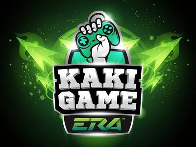 Kaki Game Era badge design game gamer gradient green lens flare logo logo design masthead masthead design