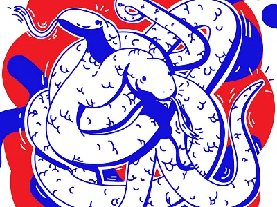 Twisted alien chernobyl illustration mutant scary snake supernatural tattoo two heads vector