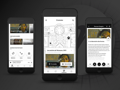 Grand Palais app audio culture exhibit guide map ui ux