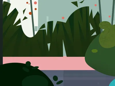 Shapes are my favorite... graphic green illustration pink plants vector