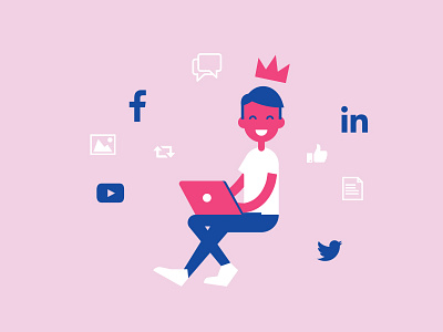 Social media addict facebook linkedin mobile twitter young