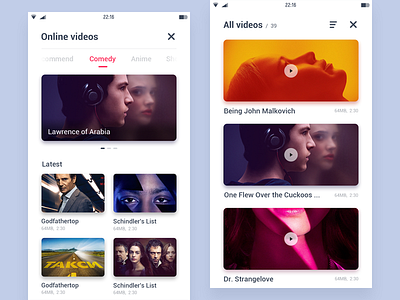 video app design ui