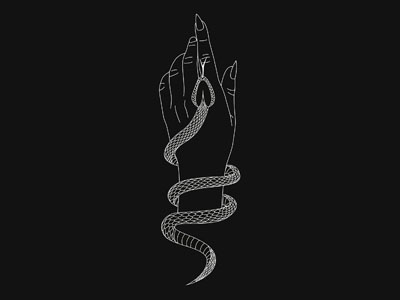 Nostalgia - Snake Illustration animal digital art hand illustration minimal minimalism monochrome reptile scales serpent snake witch