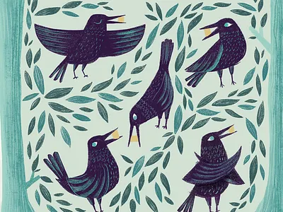 Crow poses crow illustration story