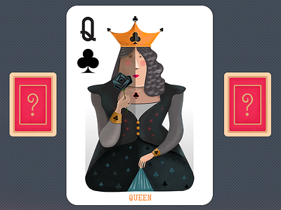 Playing cards - queen 2d bura card character devi flat game illustration illustrator queen texture vector