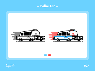 Police car~ blue flat graphic illustration police police car red