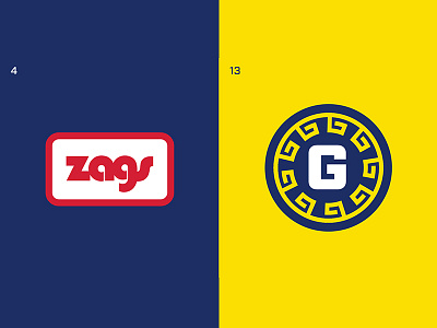 March Madness Minimal - Day 1 basketball college basketball gonzaga logos march madness minimalist logo sports sports design sports logos thick lines uncg