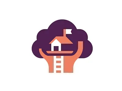 A Treehouse flag ladder logo mark negative space tree treehouse