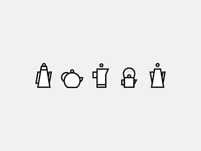 Teapots brand illustration line logo minimalistic pot tea teapot water