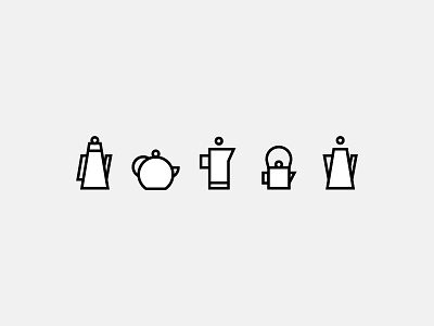 Teapots brand illustration line logo minimalistic pot tea teapot water