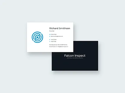 Falcon inspect Business Card branding business card development grid system logo logo gram logo grid software stationery website