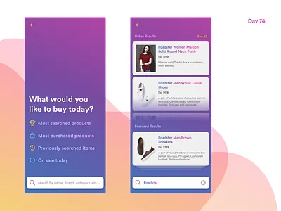 Daily UI Challenge: Day 74 Search Page clothes daily ui challenge ecommerce figma footwears interaction design modern ui search search results shopping ui design ux design