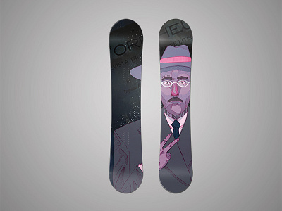 Pessoa snowboard art digital art drawing illustration poet poetry portuguese snow snowboard sports