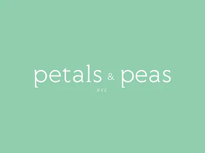 Petals & Peas logo ampersand baby brand clothing flower logo nyc peas petals