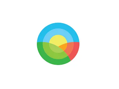 Sun and Scenery Logo bright circular colorful geometric logo scenery simple sun