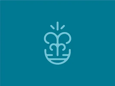 Fount of Inspiration blue fountain single line