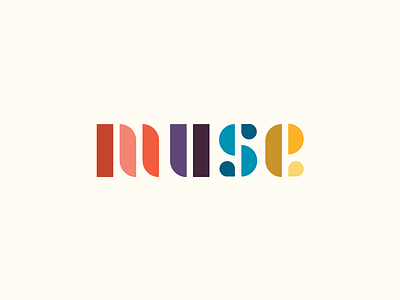 Muse Wordmark WIP art blue education purple red stencil yellow