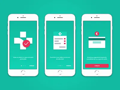 Médis - Onboarding screens Stills animation icon illustration insurance medicine motion design onboarding