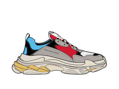 Balenciaga Triple S balenciaga fashion hypebeast illustration illustrator logo photoshop shoes sneaker