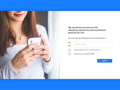 SMS Subscription mobile desktop sms subscription ui ux