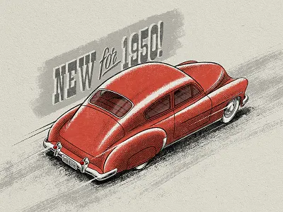1950 Chevy Fleetline adobe automotive chevy draw halftone illustration illustrator photoshop retro typography vintage