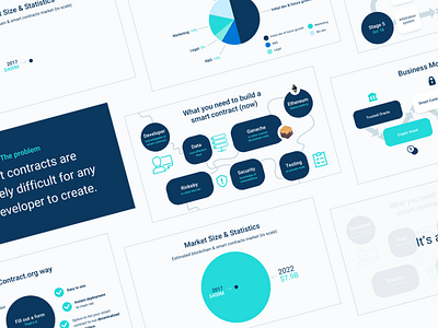 Pitch Deck blue deck green infographic keynote pitch powerpoint slides tech