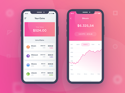 Free Cryptocurrency Mobile app UI app bitcoin crypto cryptocurrency dashboard design ico mobile payment token ui wallet