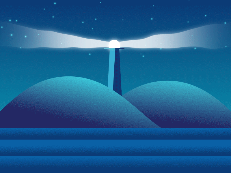 Lighthouse 2d animation lighthouse motion night sea