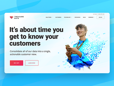 Treasure Data Hero Exploration hero home landing layout page ui web