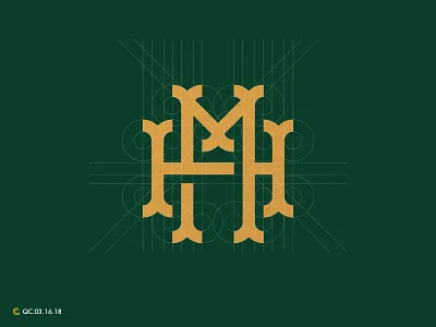 H + M Monogram geometry golden ratio h hm logo m mark monogram process