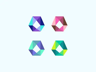 hexagon asymmetrical colours asymmetrical color colours hexagon icon logo logogram logos monogram pictogram