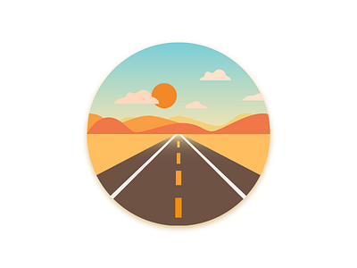 setting sun design road sun