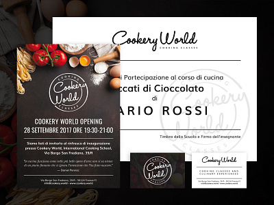 Cookery World - Branding branding classes cookery cooking course dish florence food logo school