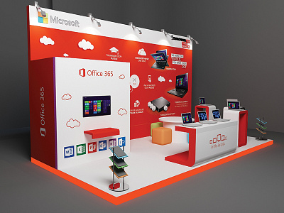 Stand Microsoft Exhibition from Azerbaijan 2014 3d design exhibition industry render stand