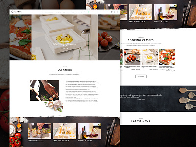 Cookery World - Home Page branding classes cookery cooking course dish florence food logo school