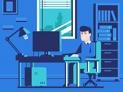 In the office adobe building design flat illustration illustrator office vector work working workspace