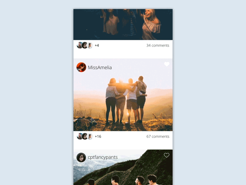 Social Profile Animation animation daily ui feed interaction micro interaction profile social social feed social media ui user user profile