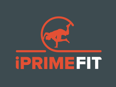 Functional Fitness Logo blue bold flat design icon logo movement orange symbol